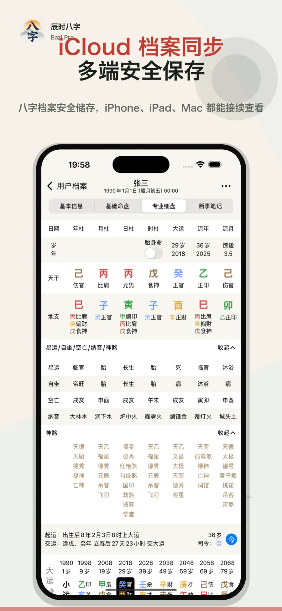 基础命盘真实界面